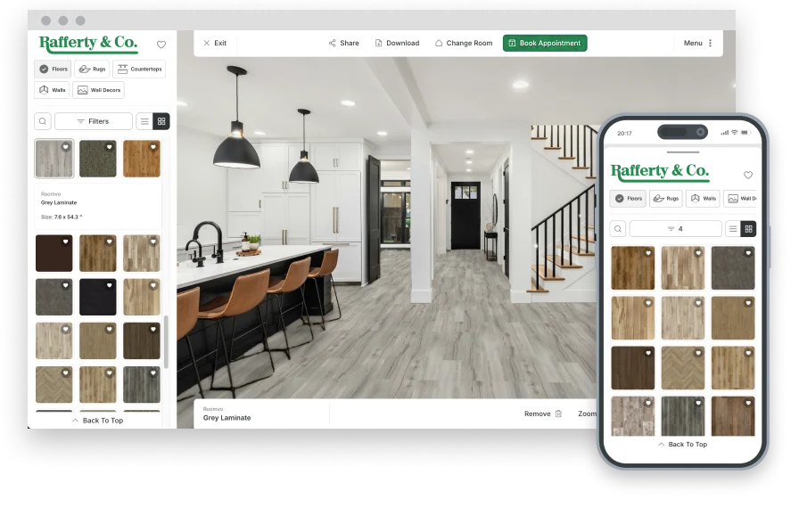 roomvo-rafferty Rafferty 3d floor visualizer | top flooring company in toledo